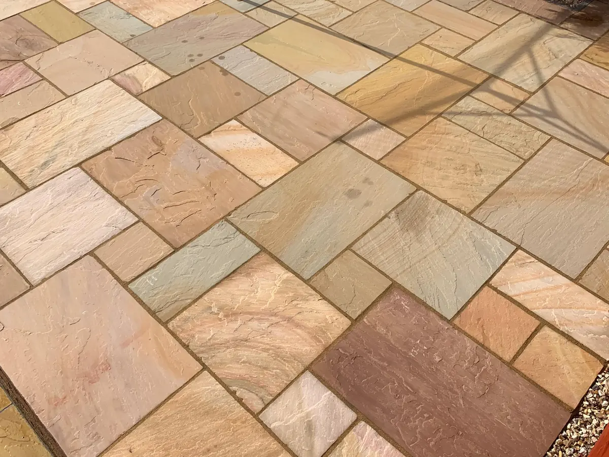 Indian sandstone patio laid by Robinson Brickwork & Paving